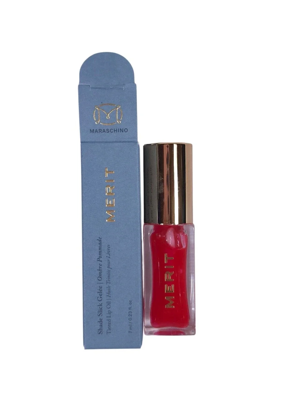 Merit Shade Slick Gelee Liquid Lip Tint in Maraschino Red